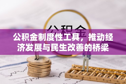 玉州公积金制度性工具，推动经济发展与民生改善的桥梁