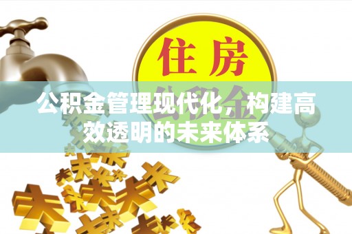 玉州公积金管理现代化，构建高效透明的未来体系
