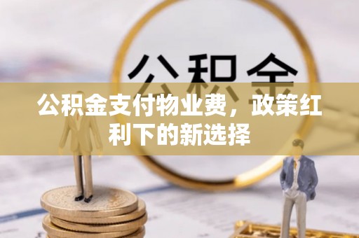 玉州公积金支付物业费，政策红利下的新选择
