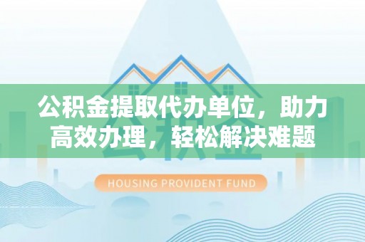 玉州公积金提取代办单位，助力高效办理，轻松解决难题