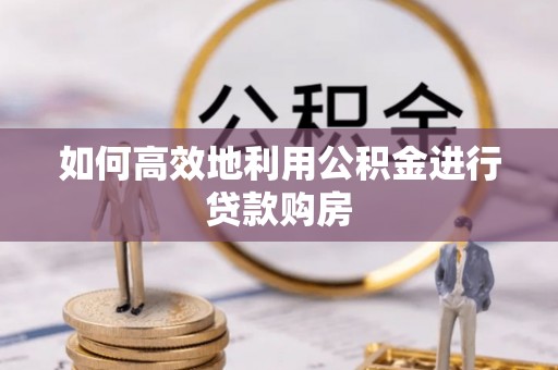 玉州如何高效地利用公积金进行贷款购房